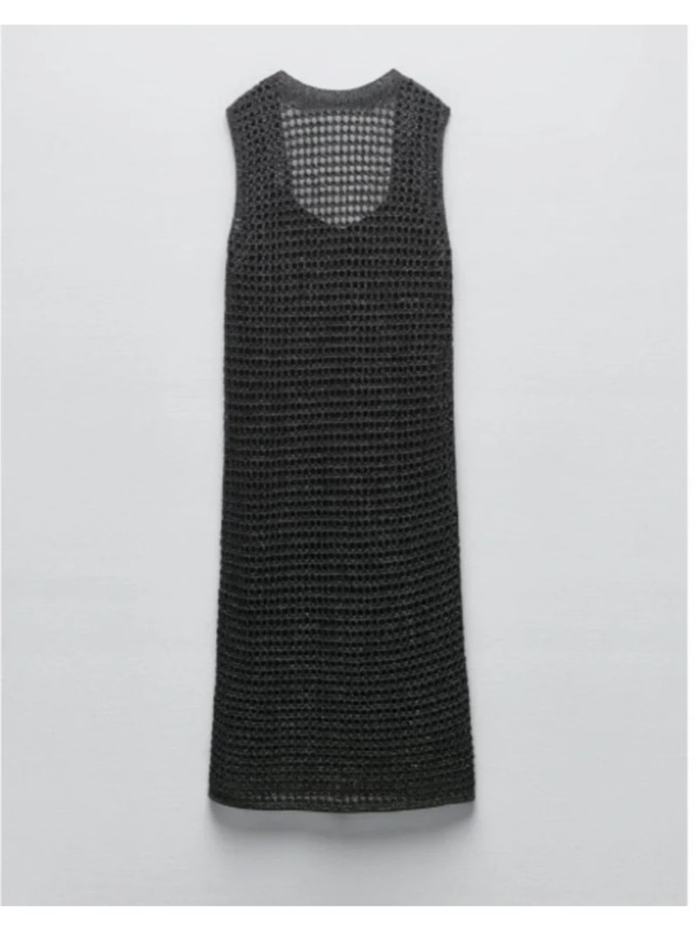 Black & Silver Crochet Swim Cover-Up Dress